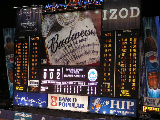 The scoreboard at Shea 2