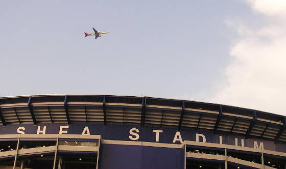 Planes fly over Shea Stadium all night long